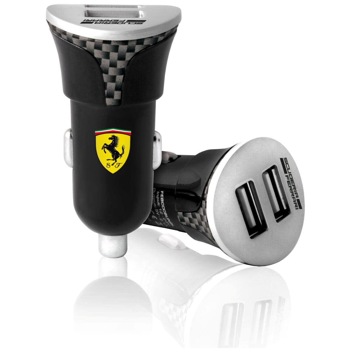Ferrari USB Car Charger, Dual USB, Black