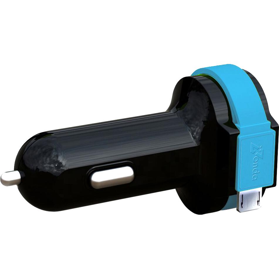 Xonda USB Car Charger, Fast Battery Charging, Dual USB, Black/Blue
