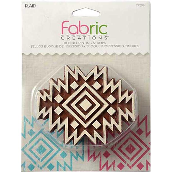 Plaid Fabric Creations Block Stamp - Aztec Tile (Medium) Printing Accessory | Printing & Stenciling Materials | Block Printing Materials | Arts & Crafts