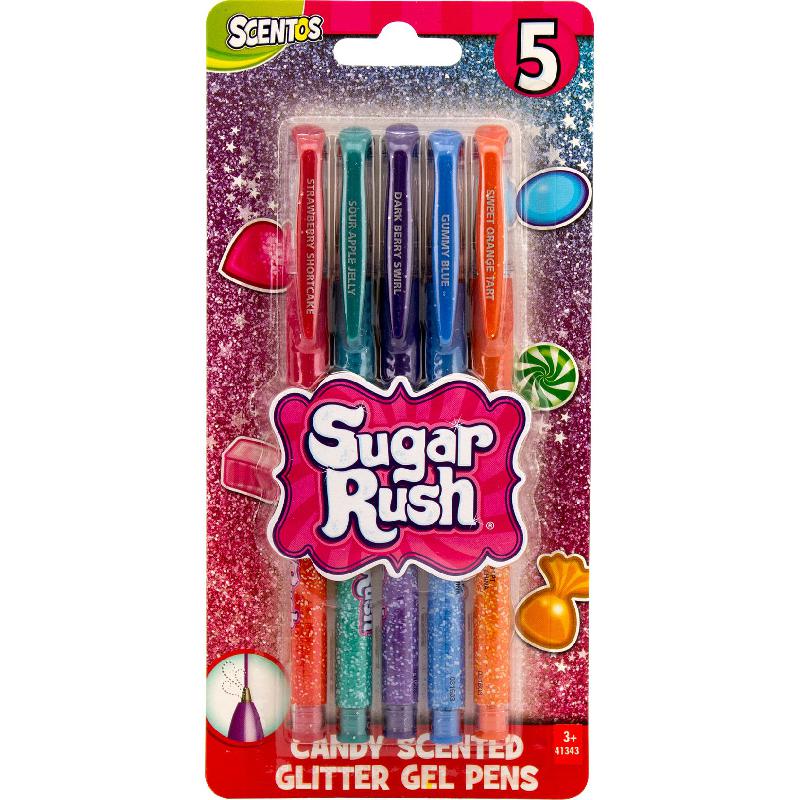 WeVeel Scentos Sugar Rush, Candy Scented Glitter Gel Ink Pen Assorted