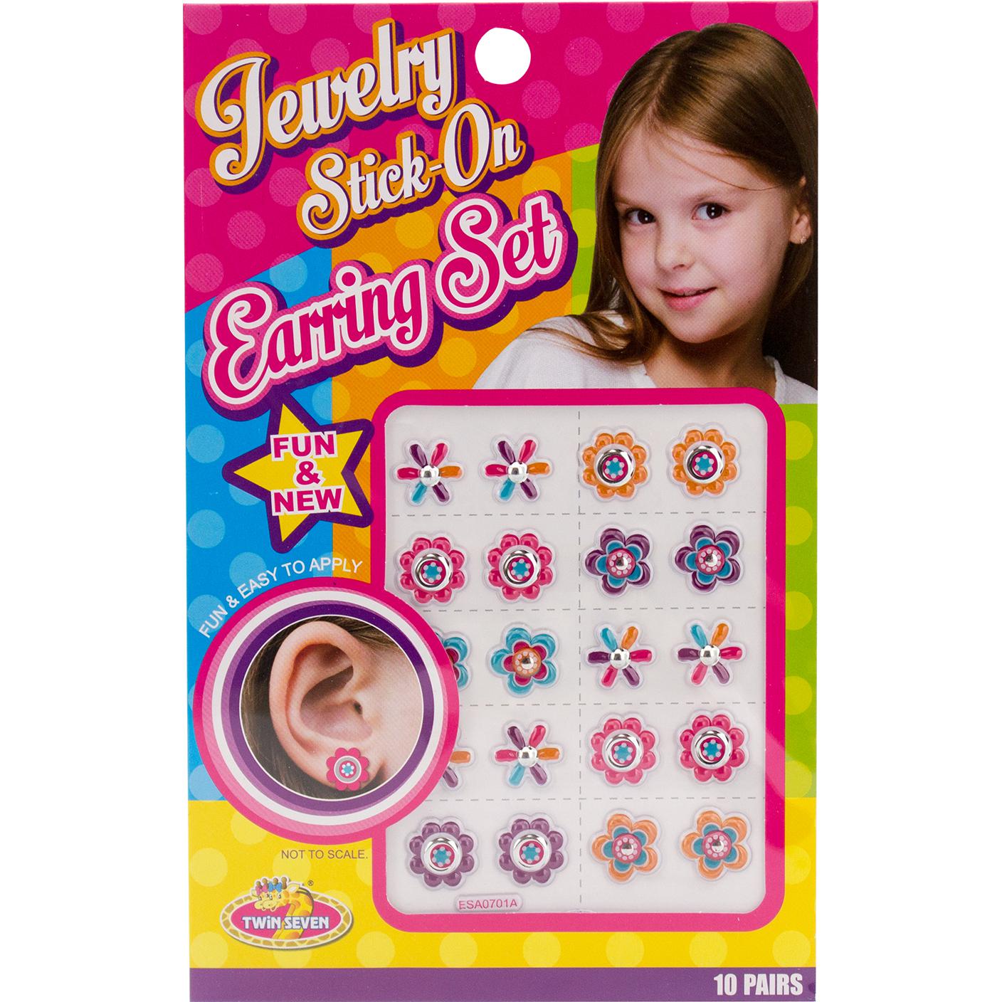 Twin Seven Jewelry Stickon Earring Set Flower Sticker Jarir