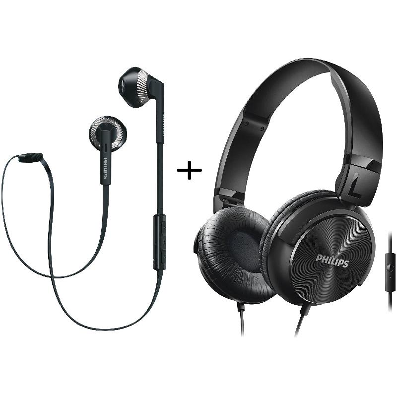 Philips Bundle Kit SHB5250 BT Earphone + SHL3065 Headphone Smartphone ...