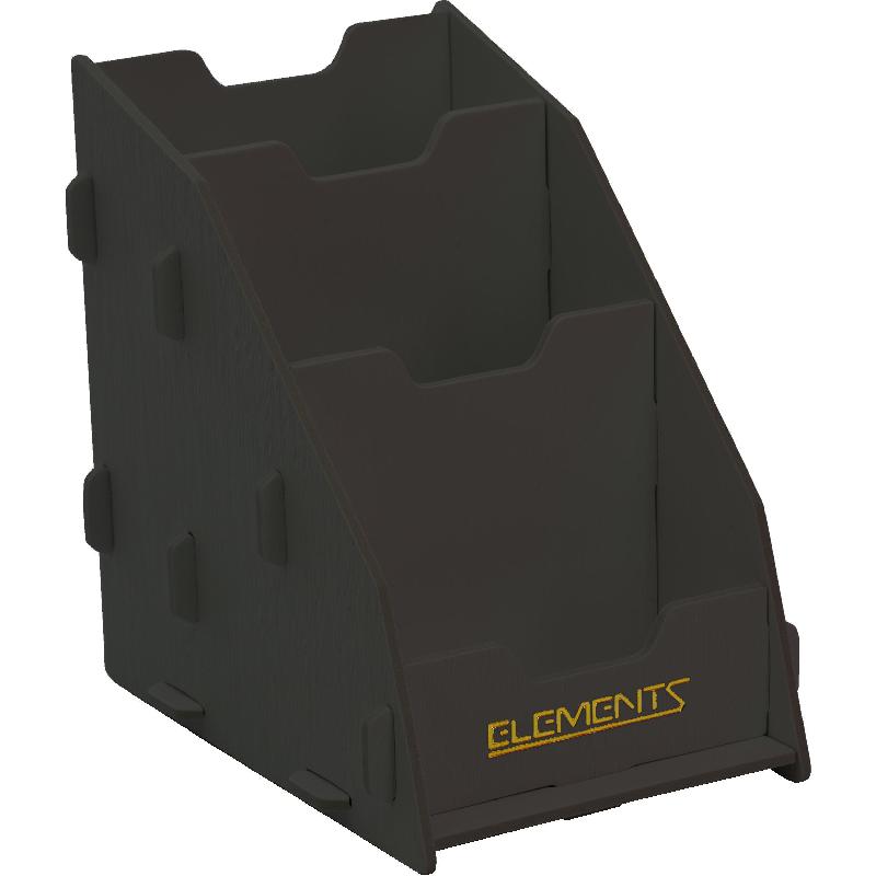 Data Bank Elements Desk Organizer, with Gadget Holder, 4 Compartments, Black
