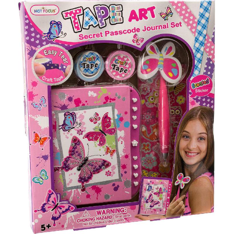 Hot Focus Tape Art Secret Passcode Journal Set Organizer & Stationary