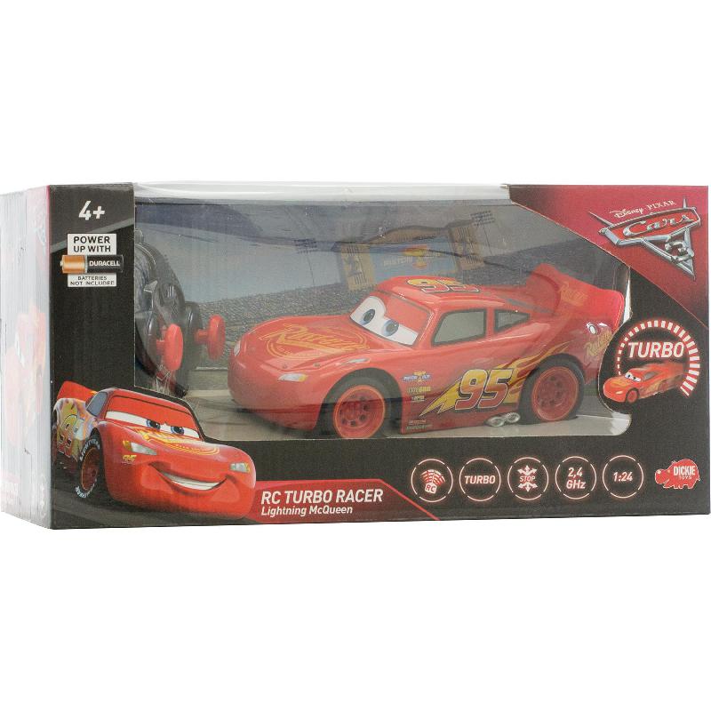 DICKIE Cars Turbo Racer, Lightning McQueen (1:24) RC (Remote