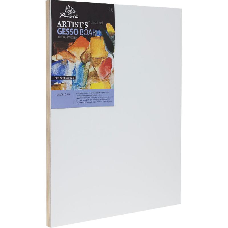 Phoenix Artists Gesso Canvas Panel Board, Rectangle, Gesso Primed Ultra