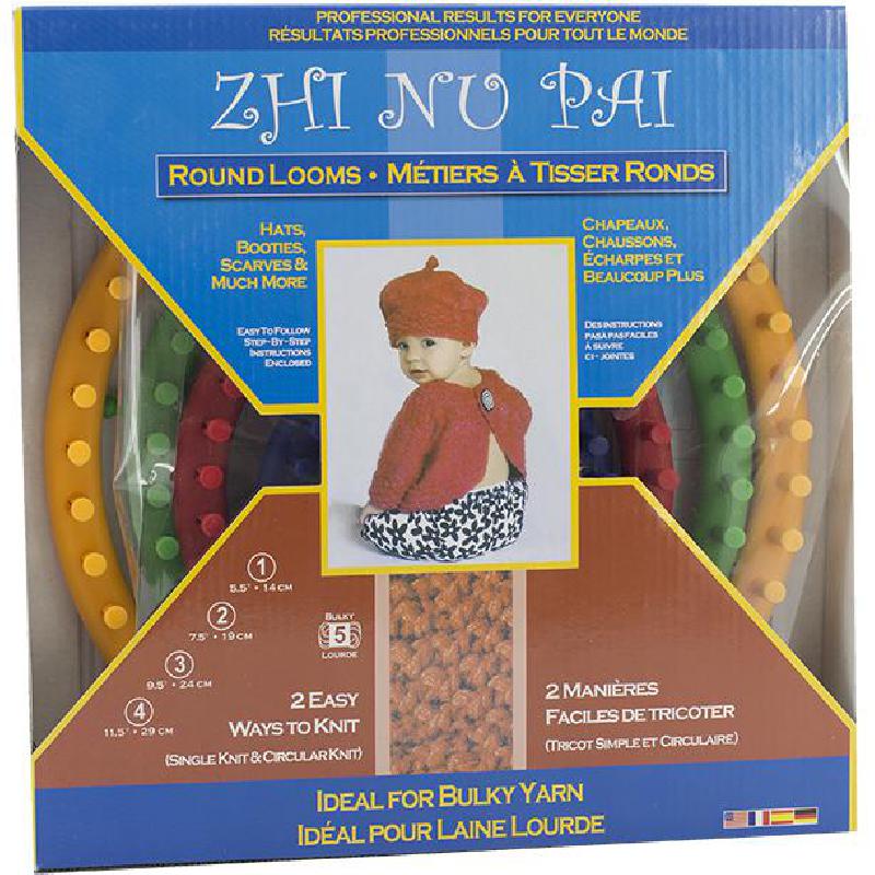 Zhi Nu Pai Round Looms for Bulky Yarn (14 cm/19 cm/24 cm/29 cm) Craft