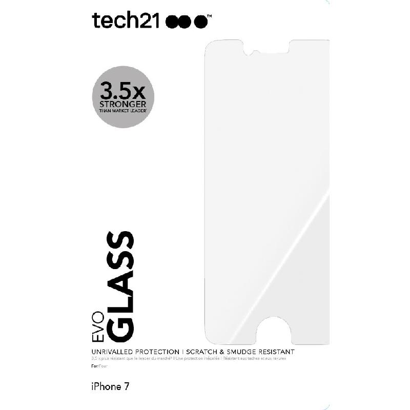 Tech21 Evo Glass Tempered Glass, Cyrstal Clear Smartphone Screen