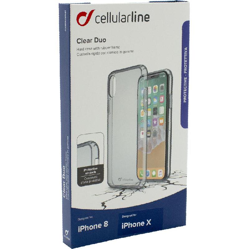 Cellularline Clear Duo Back Cover Mobile Case for iPhone X Transparent ...