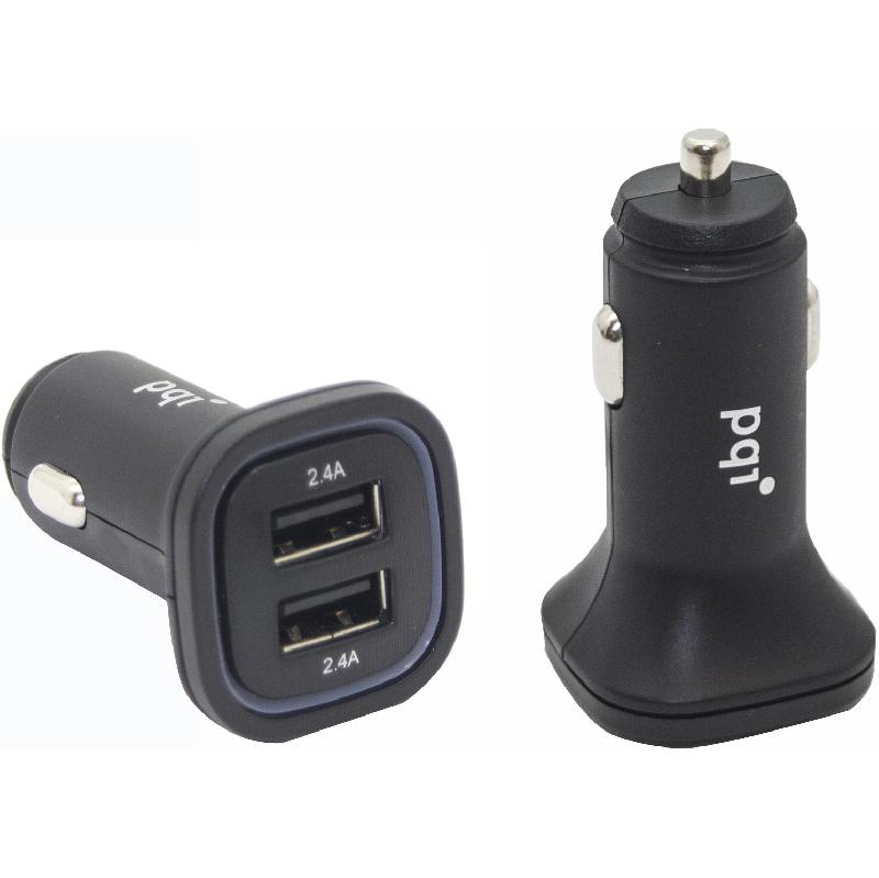 PQI iCharger USB Car Charger, Dual USB, Black