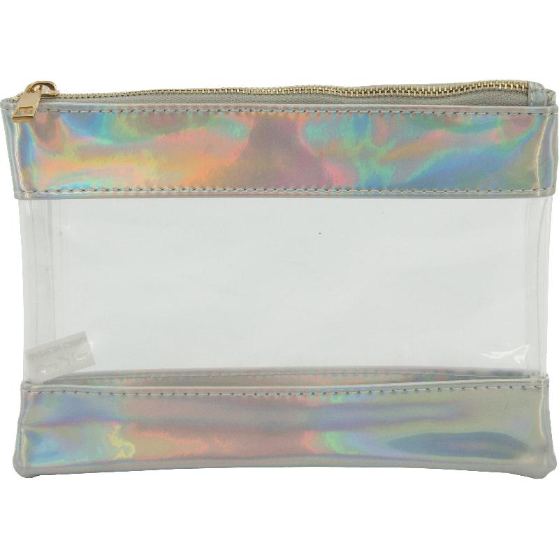 Soft Pencil Case, Holograph, Clear/Silver