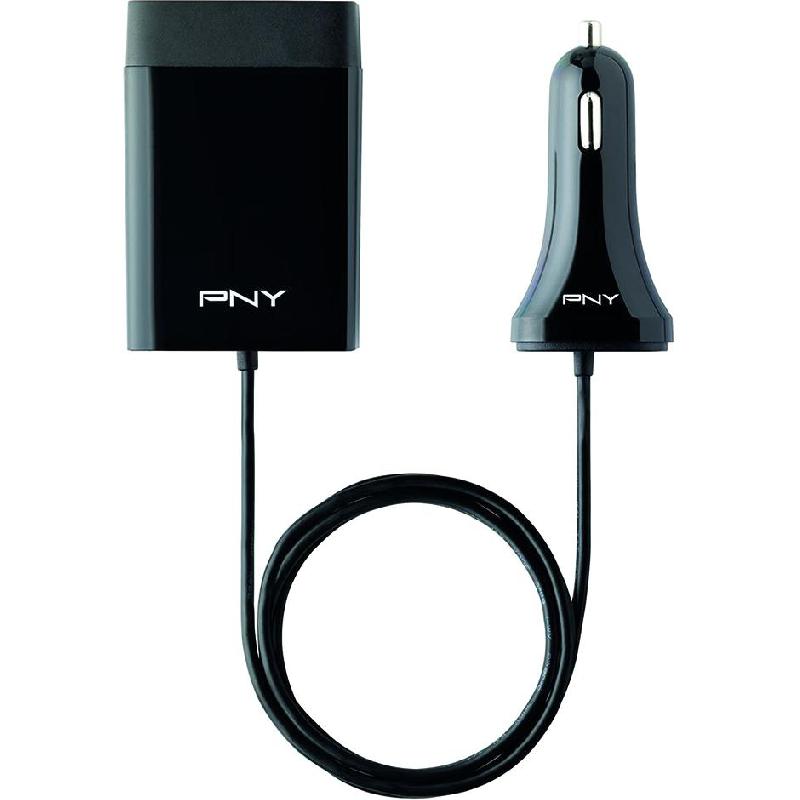 PNY TECHNOLOGIES The Family USB Car Charger, Fast Battery Charging, 29