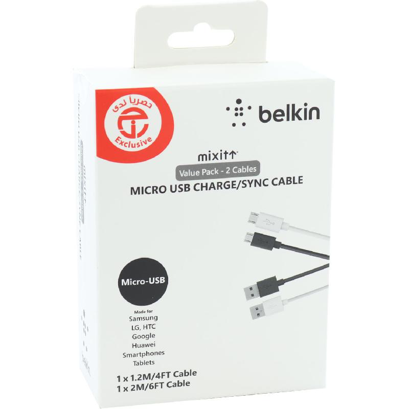 Belkin 2in1 Bundle Pack Standard Micro USB Smartphone Sync Cable