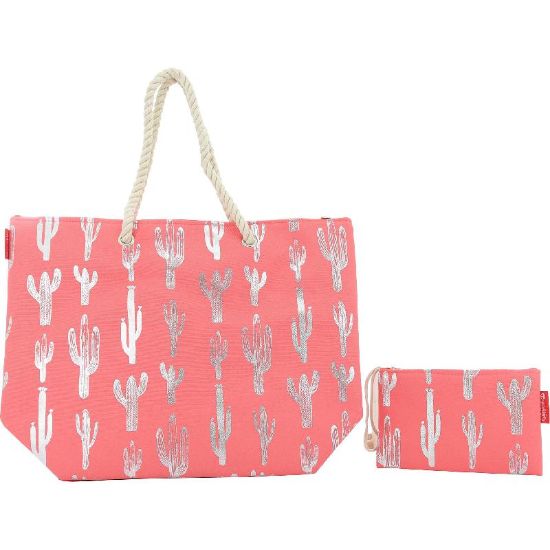 Buy Tote Bag, Peach/Silver in Saudi Arabia