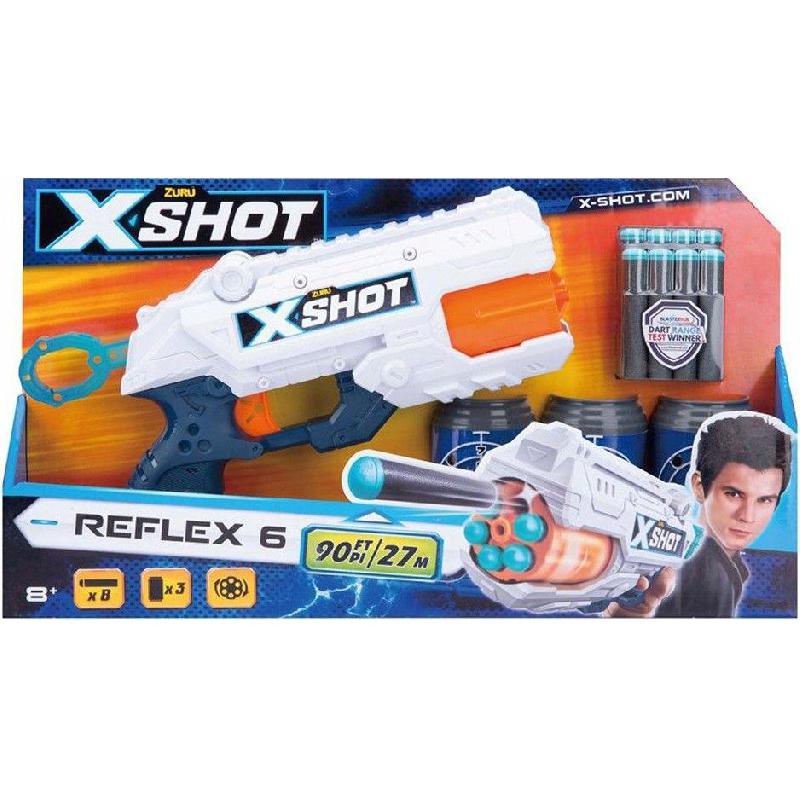 Zuru X-SHOT Reflex 6 Play Weapons White/Blue - Jarir Bookstore Qatar
