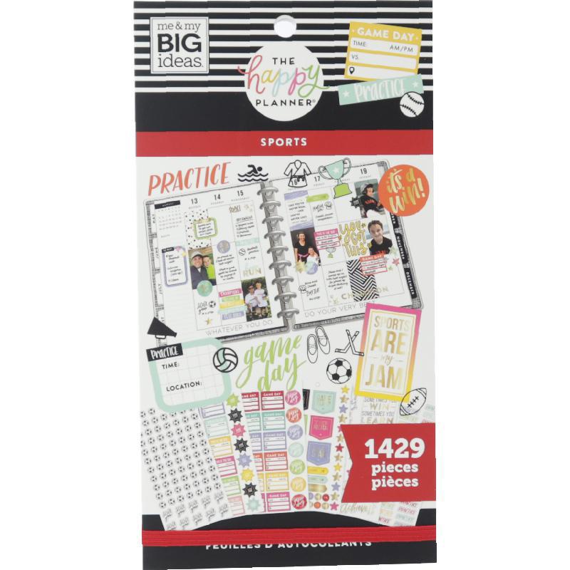 me & my BIG ideas Create 365 Stickers, Mini, Sports, 30 Sheets (1429 Pieces)